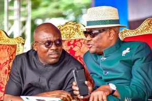 Rivers: NLC, TUC, NANS, others protest in support Fubara 2 Siminalayi-Fubara-and-Nyesom-Wike