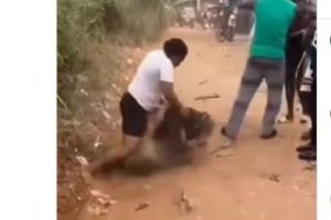 Drama As Lady Beats the Hell Out of a Masquerade (Video) 5 beatmasquerade