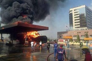 Fire guts filling station in Lagos