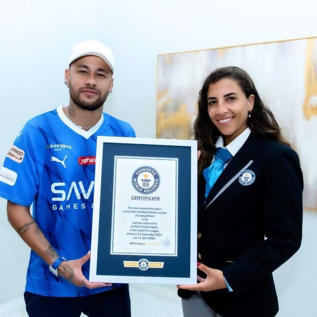 Neymar’s Al Hilal celebrate record-breaking season with fans at Kingdom Arena (Photos) 1 guinnessworldrecords 1717069780552786