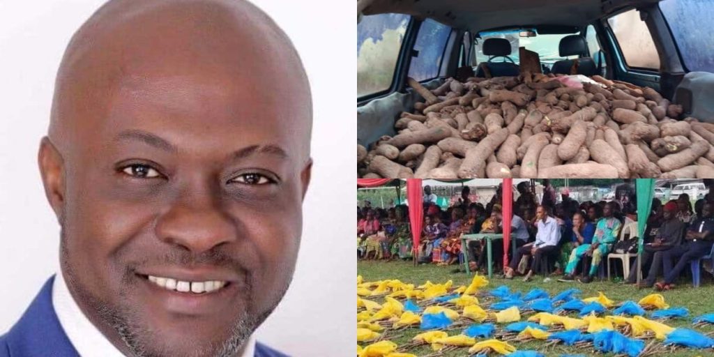 Labour Party Lawmaker Empowers Abia Constituents With 10 Cassava Stems 1 Ginger Onwusibe