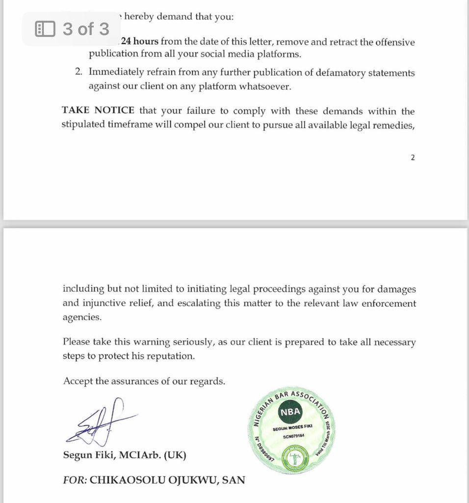 Davido’s New Lawyers Write Dammy Krane, Give Him 24 Hours Over Viral ‘Murderer and Cheat’ Post 4 Davido’s New Lawyers Write Dammy Krane