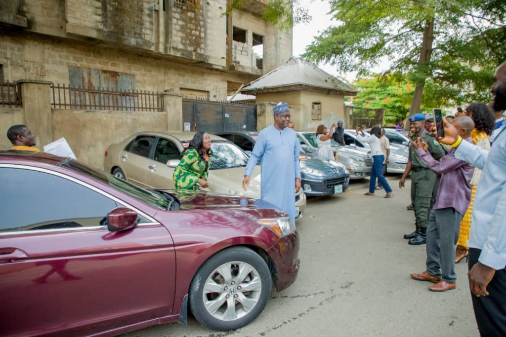 APC Chieftain, Olawepo-hashim Tasks Local Councils On Provision Of Shuttle Buses, As He Gives Cars To Staff, Others (Photos) 1 Olawepo-hashim