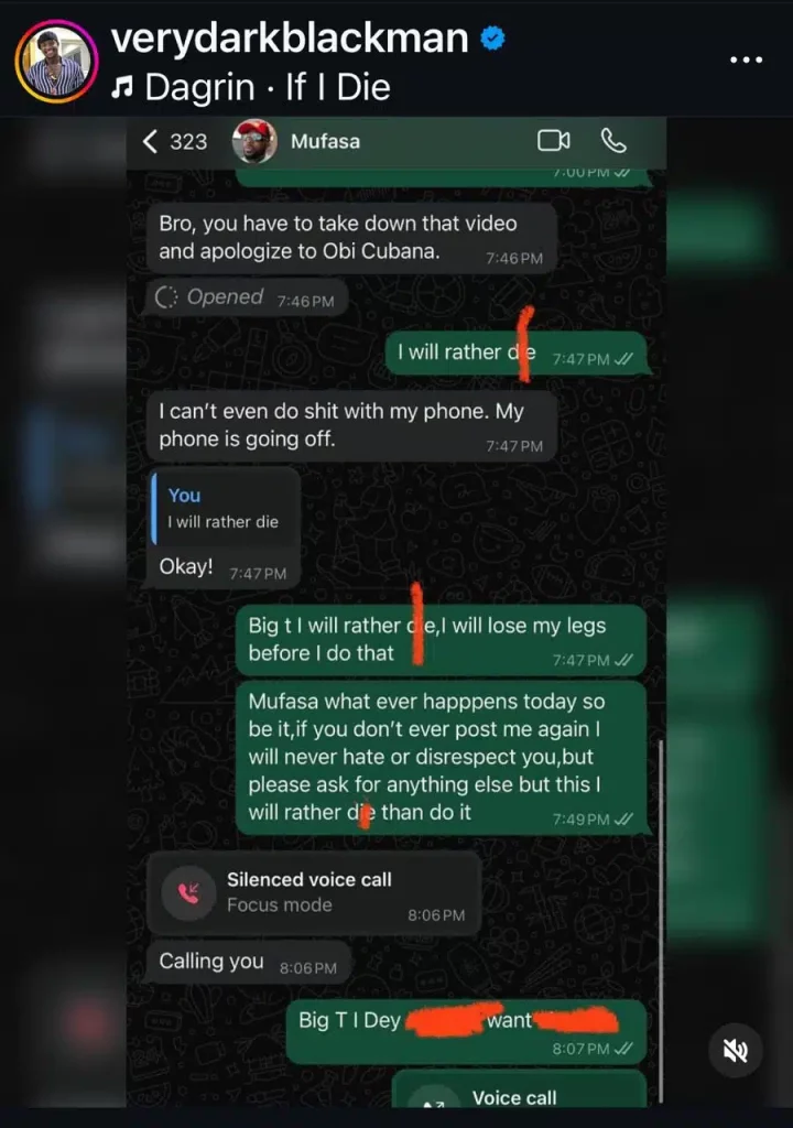 Verydarkman to Tunde Ednut: 'I'd Rather Die Than Apologize to Obi Cubana 2 IMG 2688.jpeg