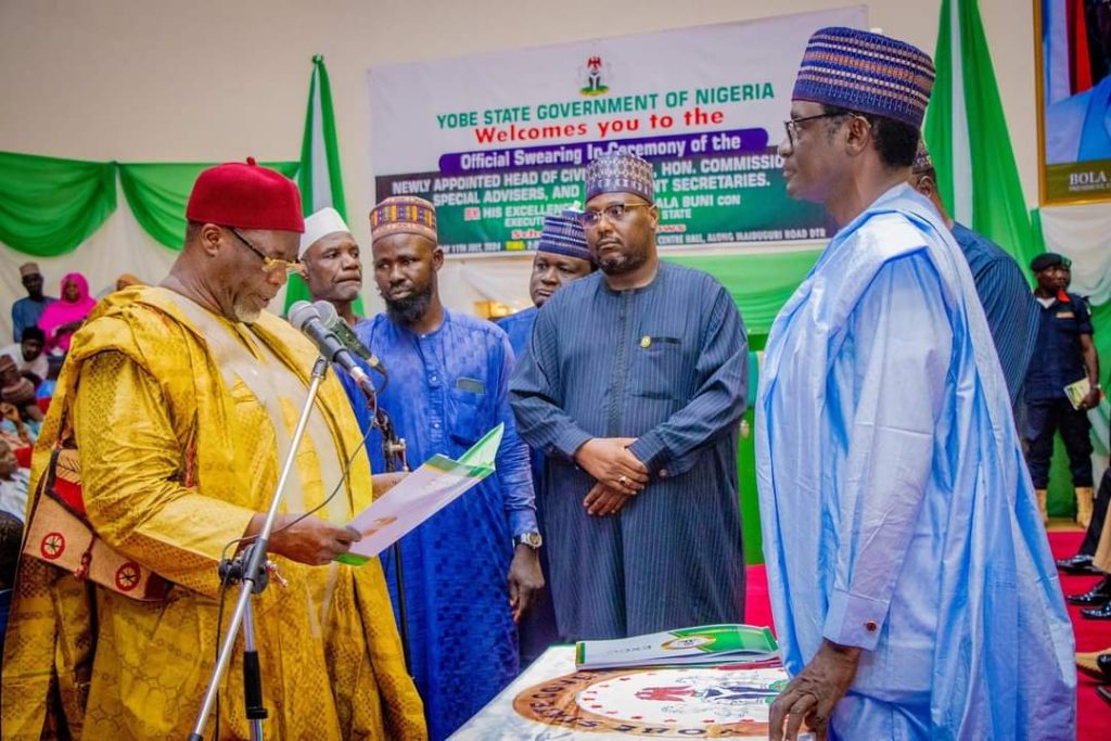 Yobe State Governor, Buni swears in 2 commissioners 1 Buni