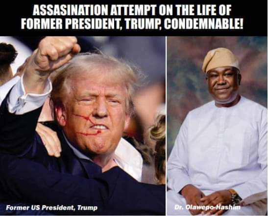 Olawepo-Hashim Condemns Assassination Attempt on Trump, Calls for Unity 1 Olawepo-Hashim