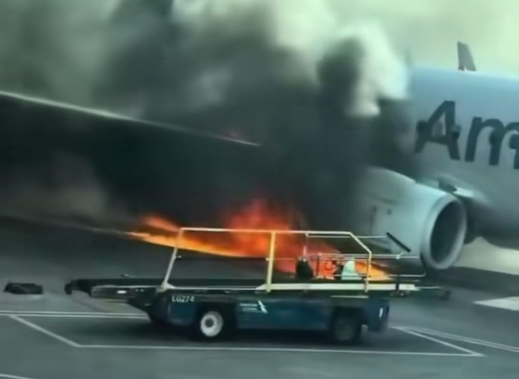 American Airlines plane catches fire at Denver airport, 12 hospitalised with minor injuries 1 Boeing 737-800 Catches Fire