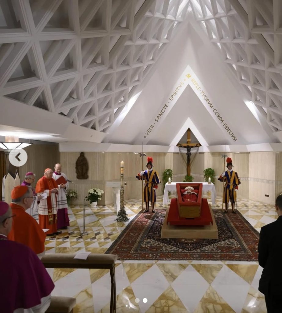 The Vatican City has released the first images of Pope Francis in a casket 1 Pope Francis in a casket
