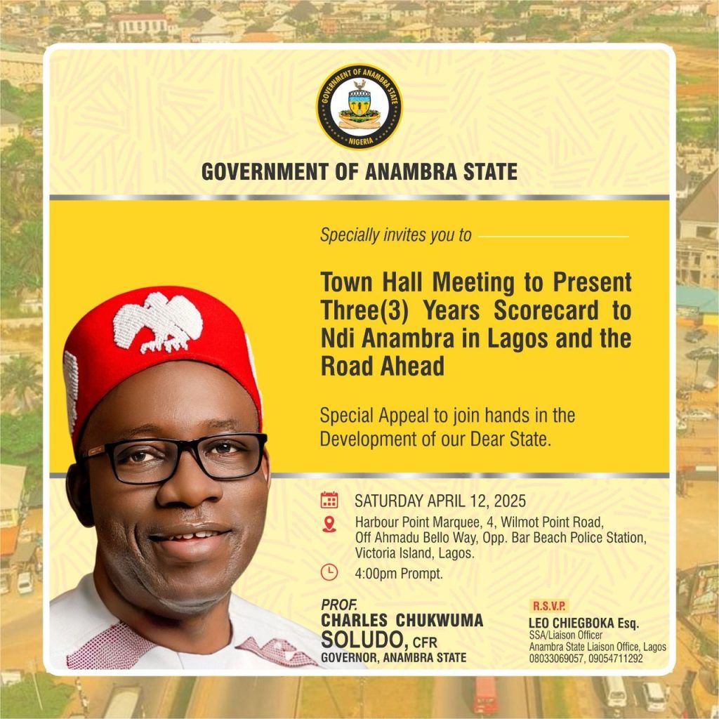 Soludo to Present Three-Year Scorecard to Anambra Community in Lagos, Unveils Future Plans 1 Soludo