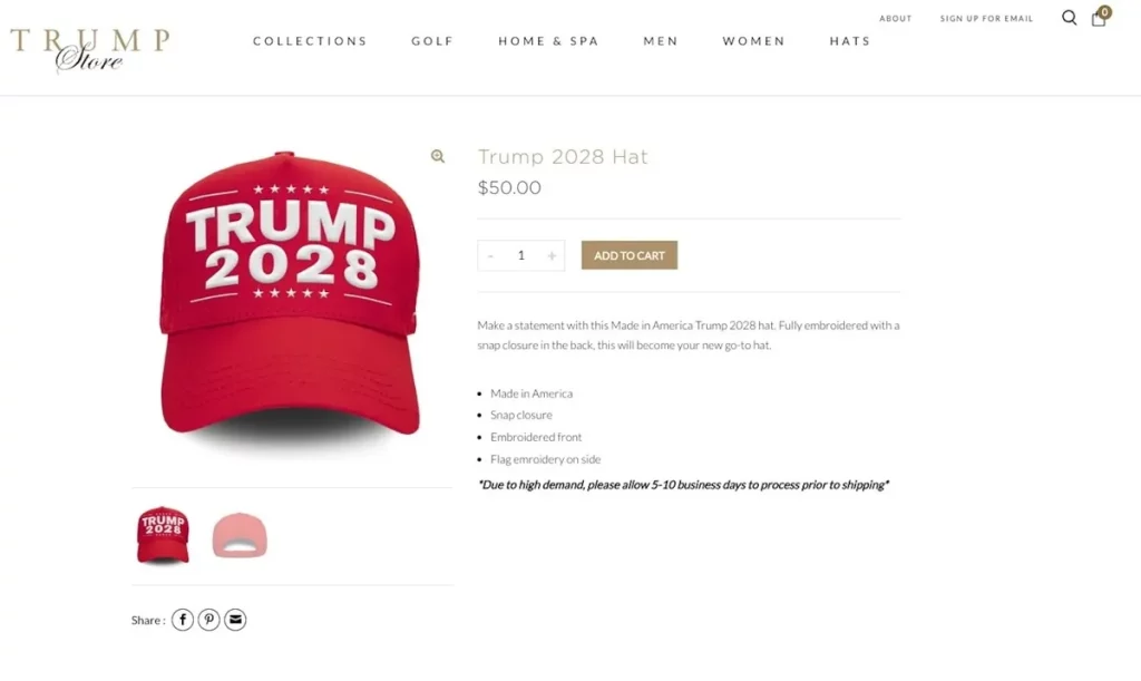 Trump 2028 Merch Hit The Market As Speculation Swirls Around Third Term 1 IMG 6863