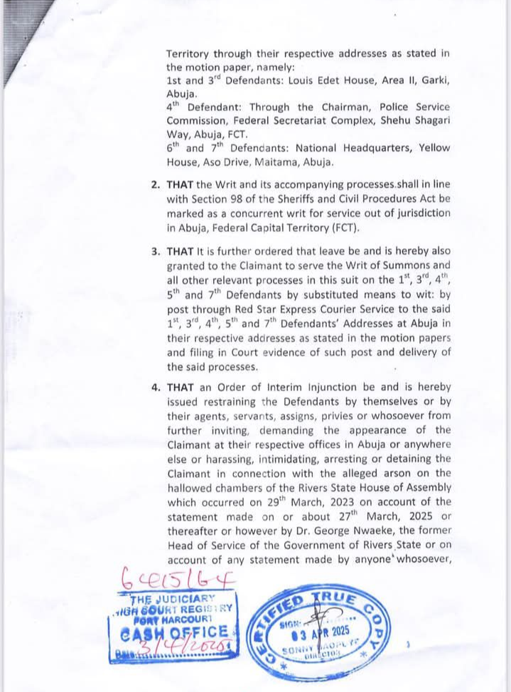 Court Bars Police, DSS From Arresting Ehie, Fubara's Chief Of Staff 3 Screenshot 20250404 103440