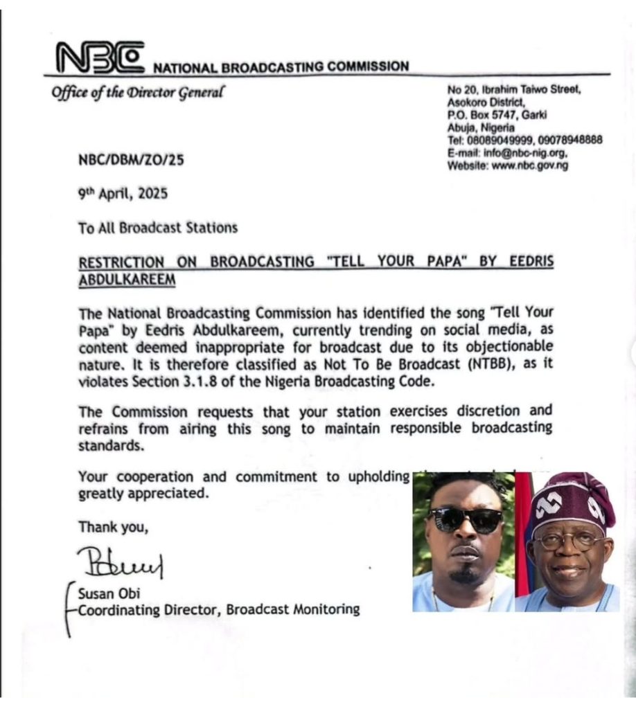 FG Bans AirPlay Of Eedris Abdulkareem' New Song, 'Seyi Tell Your Papa' On Tv And Radio Nationawide 2 Seyi Tell Your Papa
