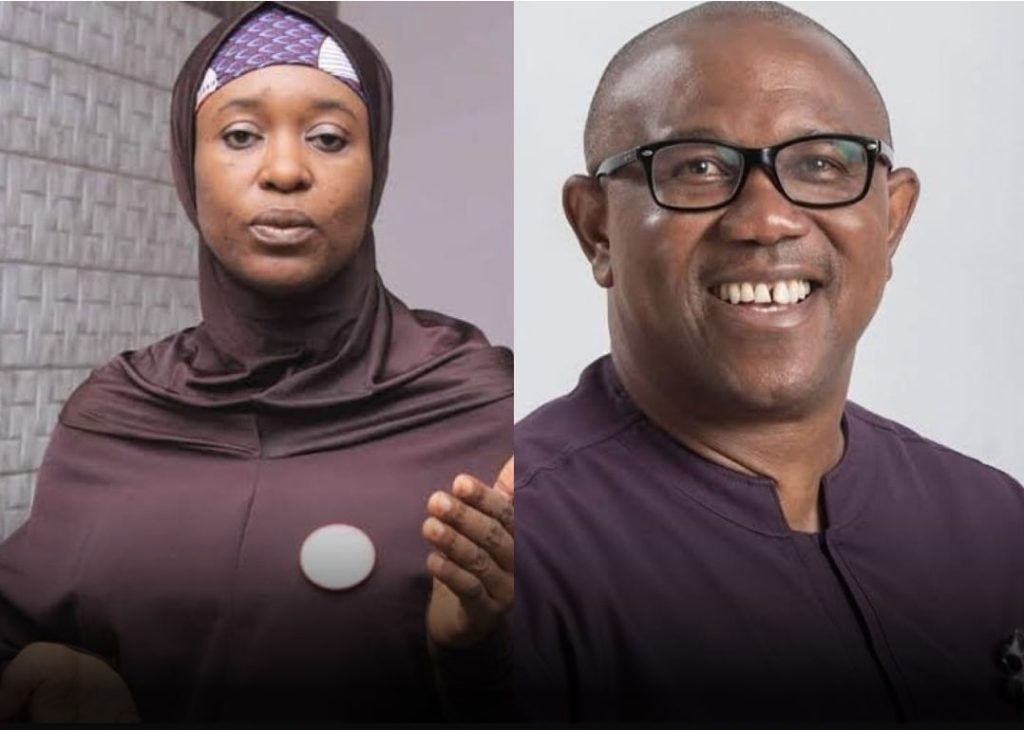 Aisha Yesufu and Peter obi