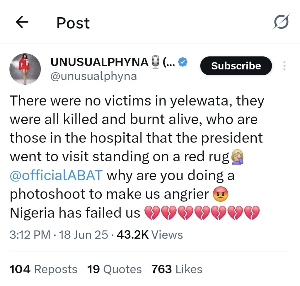 Phyna Slams President Tinubu Over Yelewata Visit, Questions "Victims" in Hospital 2 1000136052