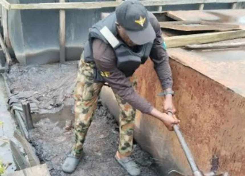 Navy Takes Action Against Oil Thieves in Delta, Destroys Refinery Site 1 IMG 8435
